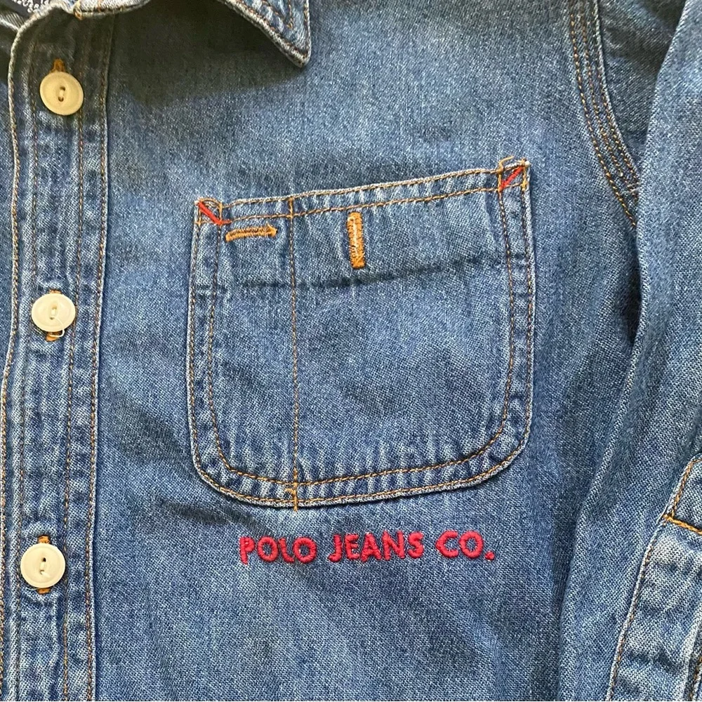 Vintage Ralph Lauren Polo Jeans Co Unisex Sz 3T‎ Denim Long Sleeve Button Down